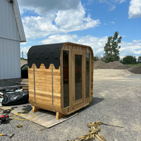 Sauna finlandais moderne en cèdre rouge pour 2 à 4 personnes, avec chauffage électrique infrarouge lointain 6KW, idéal pour villa.