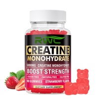 Gummies de créatine RWC - 90 unités, sans sucre, créatine monohydrate, gummies personnalisés avec 5000 mg de supplément de créatine, vitamines