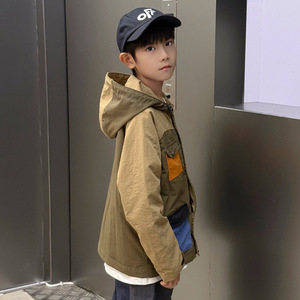 Nouvelle Veste Polaire à Capuche Color-Block <span class=keywords><strong>Automne</strong></span>/Hiver 2025 pour Adolescents et Enfants Plus Âgés – Manteau Trench Zippé Mi-Long Style Extérieur pour Garçons - Product Image 2
