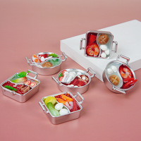 Miniatur Simulasi Bebek Mandarin Hot Pot PVC Food-grade Model Mainan Kompak Gantungan Kunci Otentik Perlengkapan Pesta Promosi
