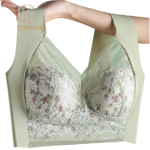 Soutien-gorge de sport aquatique sans armatures, sans coutures, sans doublure, grande taille, respirant, imprimé, push-up, bretelles réglables, tissé, une pièce, jetable - Product Image 1