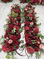 Guirlande de fleurs artificielles vertes et rouges, boule de fleurs pour centre de table de mariage, arrangement floral, décoration de scène d'événement