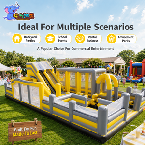 <span class=keywords><strong>Castillo</strong></span> Inflable Amarillo y Gris para Exteriores con Tobogán, Pared <span class=keywords><strong>de</strong></span> Escalada, Parque <span class=keywords><strong>de</strong></span> Eventos, Pista <span class=keywords><strong>de</strong></span> Obstáculos Inflable <span class=keywords><strong>de</strong></span> PVC Resistente Personalizada - Product Image 5
