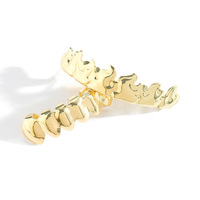 G004 Fire Grillz Brass Flame Gold Tungsten Braces pour la vente chaude, bijoux HIPHOP Hip Hop personnalisés, nouvelle version
