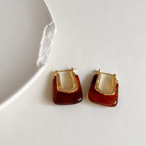 Phantasie schillernden fächerförmigen Acetat Acryl Kunststoff Harz <span class=keywords><strong>Juhu</strong></span> Ohrring Frauen Ohrringe - Product Image 5