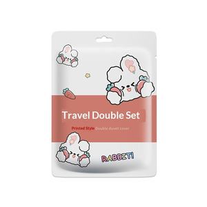 Ensemble <span class=keywords><strong>de</strong></span> literie <span class=keywords><strong>de</strong></span> voyage jetable imprimé 4 pièces, kit <span class=keywords><strong>de</strong></span> <span class=keywords><strong>linge</strong></span> <span class=keywords><strong>de</strong></span> <span class=keywords><strong>lit</strong></span> d'hôtel avec drap, housse <span class=keywords><strong>de</strong></span> couette et taies d'oreiller - Product Image 5