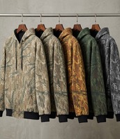 Sweat à capuche zippé camouflage vintage pour homme et femme, veste de chasse décontractée à motif bois, manteau à capuche streetwear
