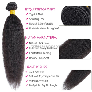 Offerta Speciale: Extension di Capelli Vergini Afro Lisci e Crespi Non Trattati, per Parrucche da Donna Nera, Trama Yaki Grossa - Product Image 2