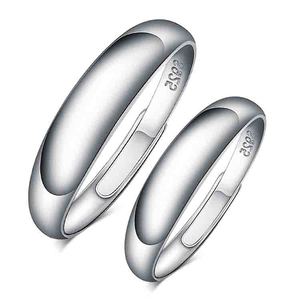 Anello di cerimonia nuziale regolabile dell'argento sterlina 925 per gli uomini delle donne senza pietre - Product Image 1