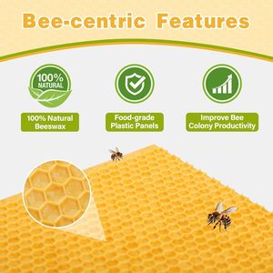 Deep Brood Bee Frames 10 Pack Yellow 9-1/8-Inch Food Grade Beeswax <b>Foundations</b> 100% Animal Husbandry Equipment New Condition - Product Image 6