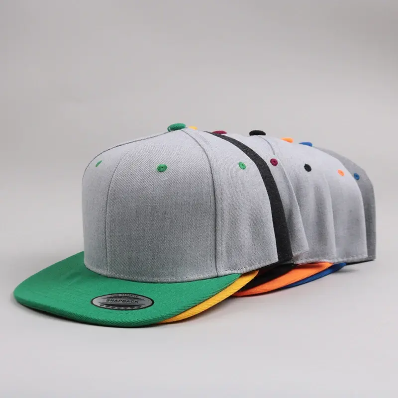 Casquette Snapback Hip Hop personnalisée 6 panneaux, chapeaux Snapback à bord plat ajustable pour hommes