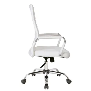 Managerial White Manager Office Chair Executive High Back Ergonomic Office Leather Seat Chairs Cushion Modern