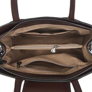 Sac à main en PU de luxe à motif géométrique, avec rivets décoratifs, design durable, fermeture éclair, bandoulière portable - Product Image 2