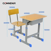 Ensemble de chaise et de bureau d'école primaire réglables en hauteur, bureaux et chaises de classe réglables en hauteur pour la maternelle