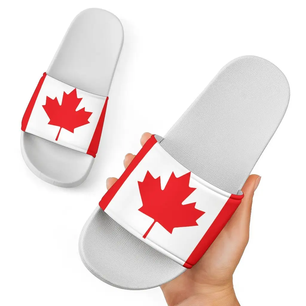Kanada Flagge Slide Sandalen Anti Slip PVC Sohle Home Hausschuhe Hausschuhe Großhandels preis Slide Summer Beach Side Sandale