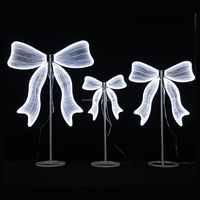 Nouvel arrivage de lumières LED géantes blanches avec nœud papillon pour allée de mariage, accessoires de fête, événement, toile de fond, décoration de scène