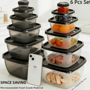 6pcs Food <b>Storage</b> Containers with Lids BPA-Free Microwave and Freezer Safe Meal Prep Containers - Product Image 6