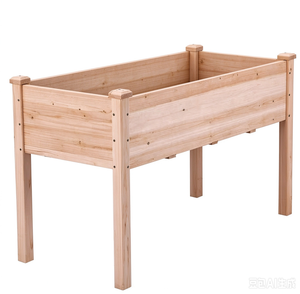 Jardinière surélevée <span class=keywords><strong>en</strong></span> <span class=keywords><strong>sapin</strong></span> chinois au design moderne, personnalisable, pour l'intérieur et l'extérieur, avec protection anti-insectes et doublure carrée - Product Image 5