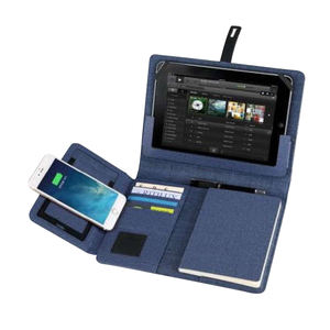 พร้อมที่วางโน้ตบุ๊ค <span class=keywords><strong>iPad</strong></span> และพาวเวอร์แบงค์ไร้สาย A5 8000mAh สำหรับสำนักงานสร้างสรรค์โปรโมชั่นเครื่องเขียนโน้ตบุ๊คหนัง - Product Image 4