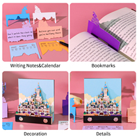 Bloc-notes décoratif de bureau et maison, modèle architectural de château féerique en papier 3D sculpté, calendrier 2027, pièce d'art, vente en gros