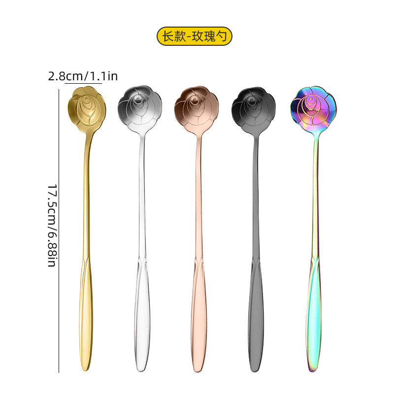 Or rose-cuillère rose (style long)