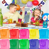 60 sacs cadeaux non tissés avec poignées, 10 couleurs assorties, sacs pour cadeaux de fête pour baby shower, anniversaire et mariage