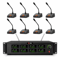 Système de microphone sans fil 8 canaux JSL UHF, micro de conférence col de cygne, récepteur rack 2U, 610-690 MHz, 200 canaux, portée 80 m