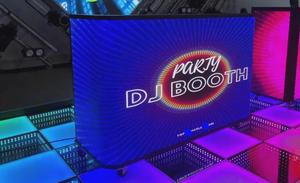 Factory Price Front Desk Led Video Wall Trade Show Portable Disco 3d Dj Booth <b>Table</b> Curved Led Screen Display on <b>Wheels</b> - Product Image 3