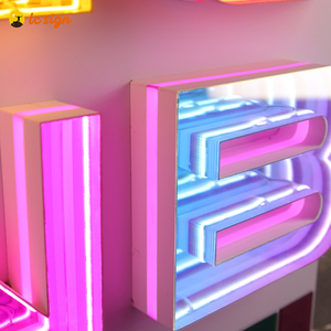 Kinh Doanh Trong Nhà Tùy Chỉnh Kim Loại Vuông Vòng LED Chiếu Sáng Neon Dấu Hiệu <span class=keywords><strong>3D</strong></span> Logo Acrylic LED Chữ Trong Infinity Gương Thư - Product Image 3