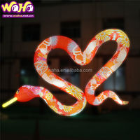 Serpent Géant Lumineux Imprimé en 3D pour le Nouvel An Chinois, Décoration de Porte Animatronique Gonflable à Distance, Publicitaire, Certifié CE, 16 Couleurs