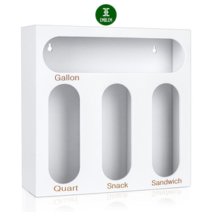 White Bamboo Ziplock Bag Organizer Storage Box Bamboo Acrylic Ziplock Bag Storage Organizer