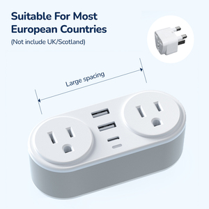 Bán buôn 2500W Max USB-A kép + C cửa hàng chuyển ổ cắm 5 cổng phổ du lịch chúng tôi EU AU cắm Power Adapter - Product Image 4