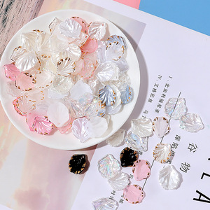 Breloques en résine acrylique plaquées or, imitation perle, style mignon pour bijoux DIY, pendentifs tendance - Product Image 4