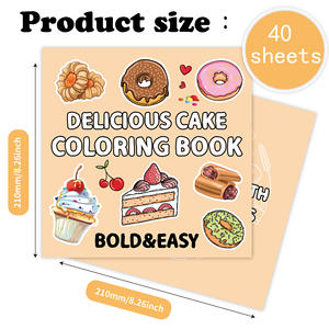 Libro para colorear de 40 páginas para niños, lindos y acogedores diseños audaces y fáciles, libros para colorear de alimentos, bebidas y dulces para adultos y adolescentes - Product Image 4