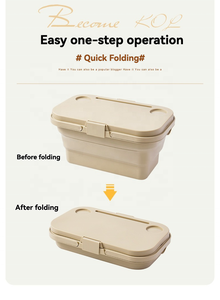 Đa chức năng ngoài trời Đi Bộ Đường Dài cắm trại gấp rửa lưu vực lưu trữ có thể gập lại ráp picnic giỏ bàn với nắp và Khay bảng - Product Image 6