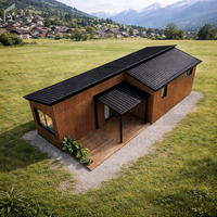 Structure en acier préfabriquée à aménagement personnalisé, toit en pente, maison modulaire moderne en WPC, maison de ferme résidentielle, maison conteneur