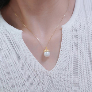 S925 Silver Pendant with 10-13mm Round Beads DIY Gorgeous <b>Jade</b> Necklace & Accessories Empty Stand 31128 - Product Image 1