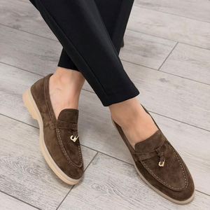 Nuovi Mocassini Marroni in Pelle di Agnello per <span class=keywords><strong>Donna</strong></span> 2026, Comodi e Antiscivolo, <span class=keywords><strong>Scarpe</strong></span> <span class=keywords><strong>Comode</strong></span> in Pelle Scamosciata - Product Image 3