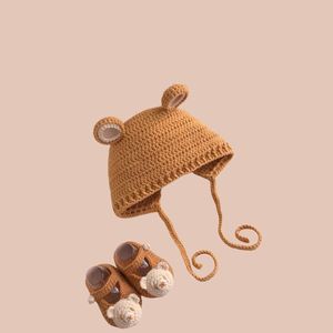 Kit de tricot DIY pour chapeau et chaussures en coton pour bébé nouveau-né, fil de coton écologique, adorable idée cadeau au crochet - Product Image 3
