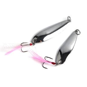 Cuillère métallique vibrante à double taille 5,5 cm/10 g 6 cm/12 g, imprimée, argentée, à reflets, pour la pêche au bar, à la truite, au bar de mer, en rivière, en lac, en ruisseau - Product Image 2
