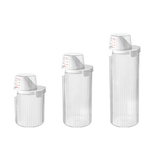 <b>Laundry</b> Detergent Storage <b>Jar</b> 800ml 1350ml 1800ml Airtight With Measuring Cup Moisture Proof Cylinder Shape Daily Use - Product Image 5