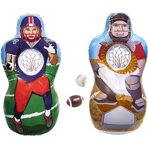 Inflatable baseball and football inflatable toys with soft football baseballs and inflatable bats for fun throwing games