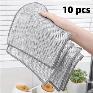 Paños de Limpieza de Alambre para Lavavajillas, Paño de Limpieza de Alambre de Acero de Doble Cara Antiadherente, Paño de Limpieza de Una Sola Capa que No Raya - Product Image 2