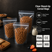 Transparente Standbeutel in individueller Größe, lebensmittelecht, mit Reißverschluss, heißsiegelfähig, für Snacks und Lebensmittelverpackungen aus Kunststoff