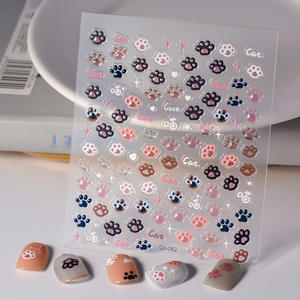 Autocollants pour ongles en forme <span class=keywords><strong>de</strong></span> patte <span class=keywords><strong>de</strong></span> chat 3D, design en relief avec effet gelée, autocollants mignons pour ongles d'animaux pour la <span class=keywords><strong>manucure</strong></span> DIY - Product Image 5