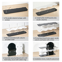 Présentoir à Desserts à 3 Niveaux avec Bords Ondulés, Grande Capacité de Rangement, pour Comptoir de Cuisine, Bureau, Organisateur de Bureau en Acrylique