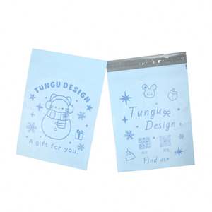 Sustainable Light Blue Durable Printed <b>Shipping</b> Bag Biodegradable Heavy Duty Waterproof Poly <b>Mailer</b> Express Packaging Bag - Product Image 4