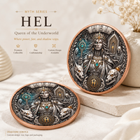 Pièce de monnaie Hel Norse Goddess en cuivre fin 999 de 5 oz, haute relief, couleur UV, effet proof-like, cadeau pour les fans de Dark Fantasy, artisanat métallique
