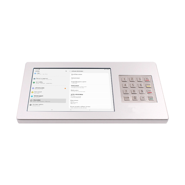 Custom-Designed 10-Inch Tft-Lcd Industrial Android Tablet with 350 Nits High Brightness Ips Panel and Metal Numeric Keypad.