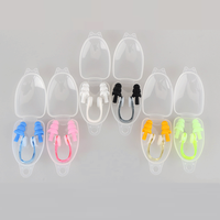 Pour adultes enfants natation pince-nez bouchons d'oreilles confortable Silicone souple oreille Clips ensemble Surf plongée piscine accessoires